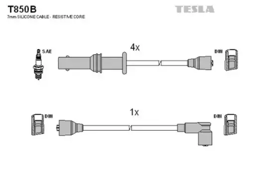 Высоковольтные провода (провода зажигания) TESLA T850B
