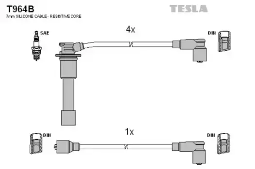 Высоковольтные провода (провода зажигания) TESLA T964B