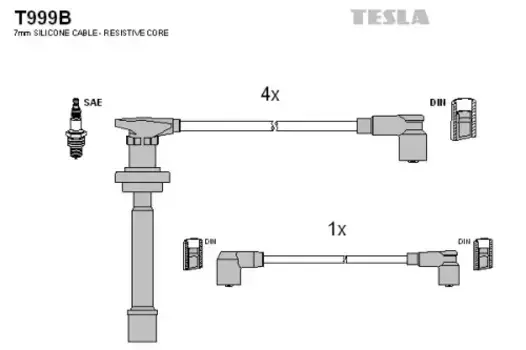 Высоковольтные провода (провода зажигания) TESLA T999B