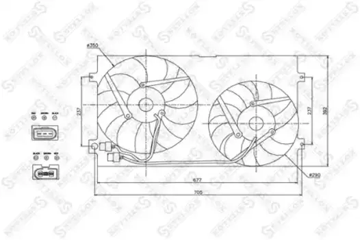 вентилятор охлаждения! D=290 mm\ Audi A3/A4, VW Golf 4/Bora 96> 29-99007-SX STELLOX