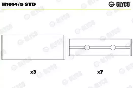 вкладыши коренные к-кт! STD (5)\ Renault Megane/Clio 1.6 K7M 96> H1014/5 STD GLYCO