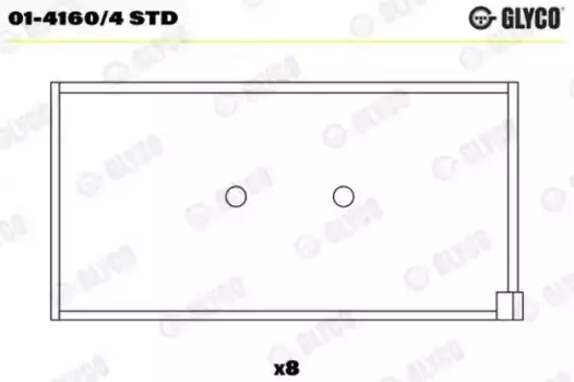 вкладыши шатунные к-кт! STD (4)\ Alfa Romeo 145/146, Fiat Bravo, Lancia 1.4 95> 01-4160/4 STD GLYCO