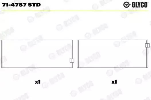 вкладыши шатунные пара SPUTTER!STD \DAF CF85/XF105 дв.MX 265/300/340/375 71-4787 STD GLYCO