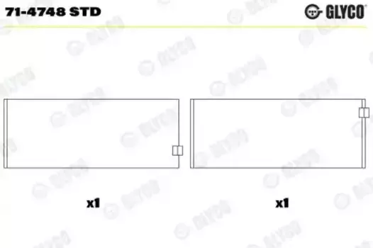 вкладыши шатунные (пара) !SPUTTER STD \MAN дв. D0834/0836 Euro 4 05> 71-4748 STD GLYCO