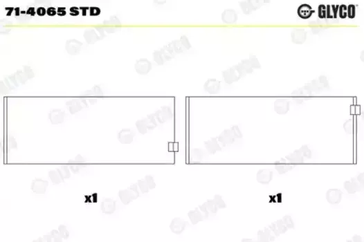 вкладыши шатунные! (пара) STD SPUTTER\ MB Atego/Vario/Cito OM 904/924/907 71-4065 STD GLYCO