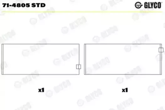 вкладыши шатунные! STD(1)\ BMW E87/E90/E60/E65/E84/E83/E71 2.0D/3.0D M47/M57/N57 04> 71-4805 STD GLYCO