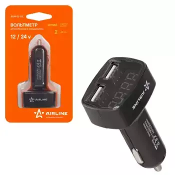 вольтметр + 2USB 3,1A в прикуриватель 12-24В !\ AVMD02 AIRLINE