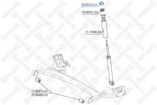 втулка амортизатора заднего!\Toyota YARIS 05> 79-00420-SX STELLOX