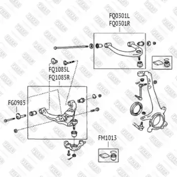 втулка с эксцентриком пер. нижн. рычага!\ Toyota Land Cruiser/FJ Cruser 02>, Lexus GX470 02> FG0985 FIXAR