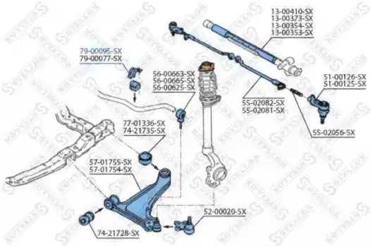 втулка стабилизатора переднего! d18\ Opel Astra 1.4/1.6/1.7D 91-98 79-00095-SX STELLOX