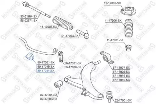 втулка стабилизатора переднего! d21\ Subaru Legacy B12 99-03 89-17011-SX STELLOX