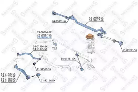 втулка стабилизатора переднего! d24\ BMW E32 all 86-94/E34 2.5iX 91-97 79-00066-SX STELLOX