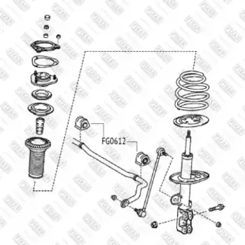 втулка стабилизатора переднего левая!\ Toyota RAV4 A30 06-12 FG0612 FIXAR