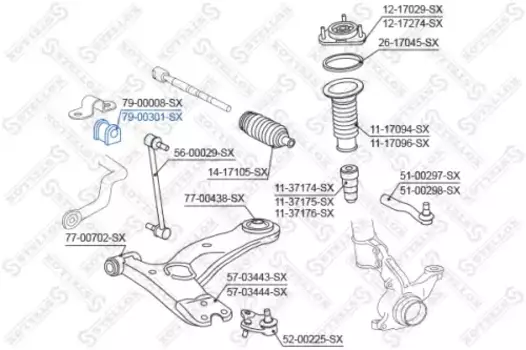 втулка стабилизатора переднего левая!\ Toyota RAV 4 06> 79-00301-SX STELLOX