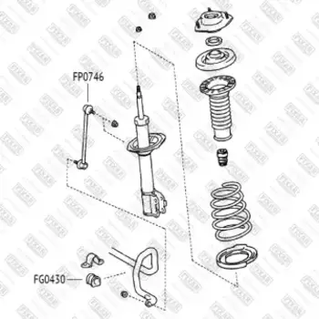 втулка стабилизатора переднего !\ Lexus RX 98> FG0430 FIXAR