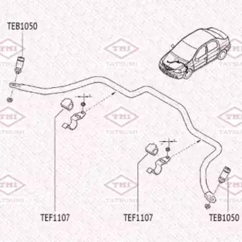 втулка стабилизатора переднего!\ Renault Logan 05> TEF1107 TATSUMI