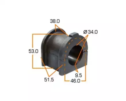 втулка стабилизатора переднего!\ Toyota Land Cruiser 200 08> MP-1070 MASUMA