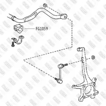 втулка стабилизатора переднего!\ Toyota Land Cruiser Prado 120.150/FJ Cruiser 02> FG1059 FIXAR