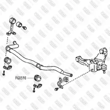 втулка стабилизатора переднего!\ Toyota Land Cruiser Prado 150 09>, Lexus GX460 09> FG0598 FIXAR