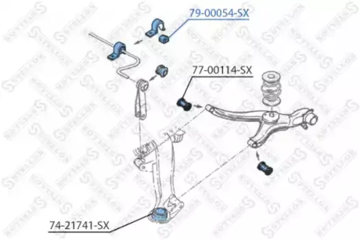 втулка стабилизатора заднего центральная! d14\ Opel Omega/Calibra 86-03 79-00054-SX STELLOX