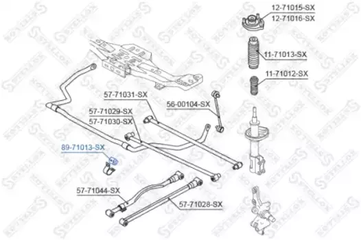 втулка стабилизатора заднего центральная!\ Mazda 323F 1.3-1.8 94-98/323 BJ 01> 89-71013-SX STELLOX
