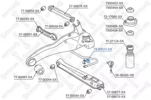 втулка стабилизатора заднего центральная!\ Mitsubishi Lancer CS1A/CS2A/S3A 00> 79-00023-SX STELLOX