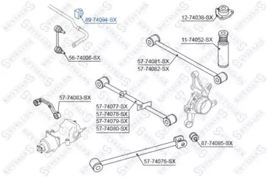 втулка стабилизатора заднего центральная!\ Nissan X-Trail 01> 89-74094-SX STELLOX