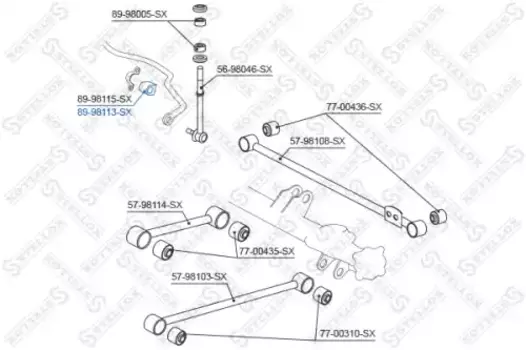втулка стабилизатора заднего центральная!\ Toyota 4 Runner/Land Cruiser#J125 02> 89-98113-SX STELLOX