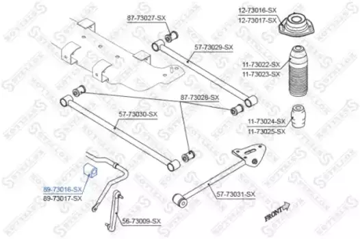 втулка стабилизатора заднего!\ Daewoo Lacetti except Station Wagon 04> 89-73016-SX STELLOX