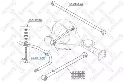 втулка стабилизатора заднего!\ Hyundai Terracan 01> 89-51019-SX STELLOX