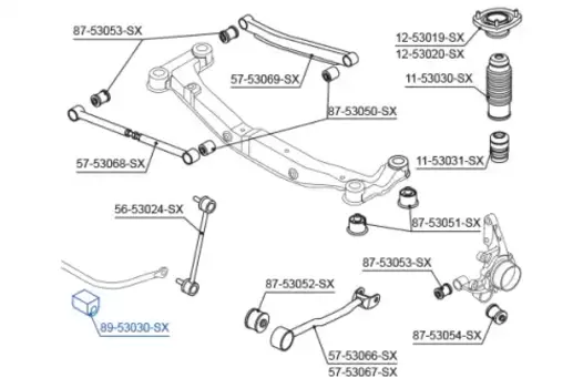 втулка стабилизатора заднего!\ KIA Sportage 2WD 04> 89-53030-SX STELLOX