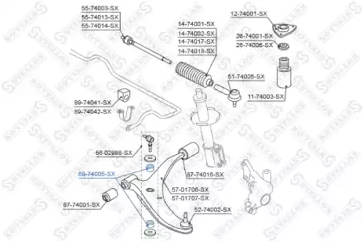 втулка тяги стабилизатора!\ Nissan Sunny  89-74005-SX STELLOX