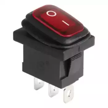выключатель! клавишный 250V 6А (3с) ON-OFF красный с подсветкой Mini ВЛАГОЗАЩИТА\ 36-2175 REXANT