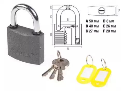 замок навесной 50мм STARTUL STANDART !\ ST9084-50