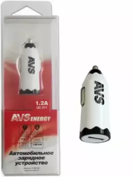 зарядное устройство автомобильное!usb порт 1,2а белый\