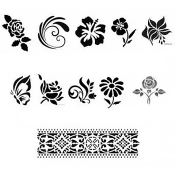 Пакет трафаретов для дизайна на волосах