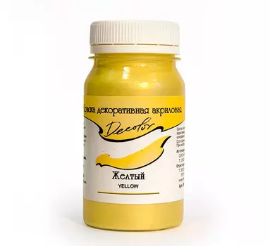 Акрил ДЕКОЛОР 100 мл декоративный Желтый