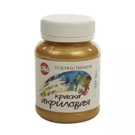 Акрил Olki художественный 100 мл металлик имитация Золото солнечное