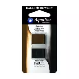 Акварель Daler-Rowney "AQUAFINE" в кюветах, 2 шт, сепия/серый Пейна