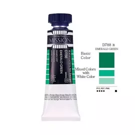 Акварель Mijello "Mission White" 15 мл D788 Изумрудный зеленый