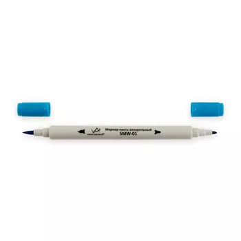 Акварельный маркер-кисть VISTA-ARTISTA 0,8 мм - 2 мм, кисть/круглое тонкое, G346 голубая бирюза/Ceru