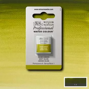 Акварель Winsor&amp;Newton "Professional" в кювете зеленый оливковый