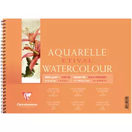 Альбом для акварели на спирали Clairefontaine "Etival" Fin 18*24 см 12 л 300 г