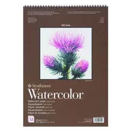 Альбом для акварели на спирали Strathmore "400 Series" 12 л 300 г по короткой стороне