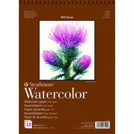 Альбом для акварели на спирали Strathmore "400 Series" 22,9х30,5 см 12 л 300 г по короткой стороне