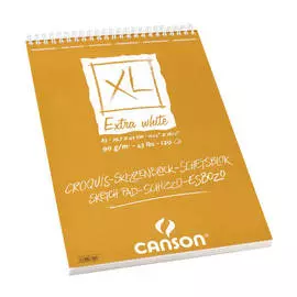 Альбом для графики на спирали Canson "XL Extra White" 29,7х42 см 120 л 90 г экстра белая