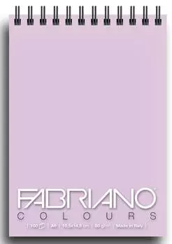 Альбом для графики на спирали Fabriano "Writing Colors" 10,5х14,8 см 100 л 80 г лаванда