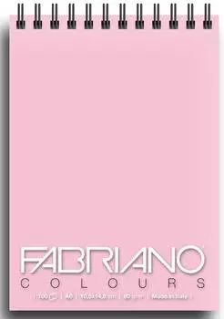 Альбом для графики на спирали Fabriano "Writing Colors" 10,5х14,8 см 100 л 80 г розовый