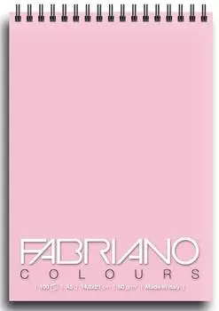 Альбом для графики на спирали Fabriano "Writing Colors" 14,8х21 см 100 л 80 г розовый