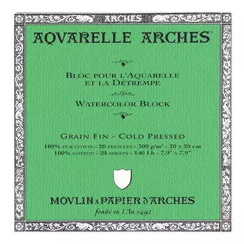 Альбом-склейка для акварели Canson "Arches" Fin 20х20 см 20 л 300 г